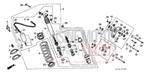 REAR CUSHION (RJ/RK) CR80RJ de 1988